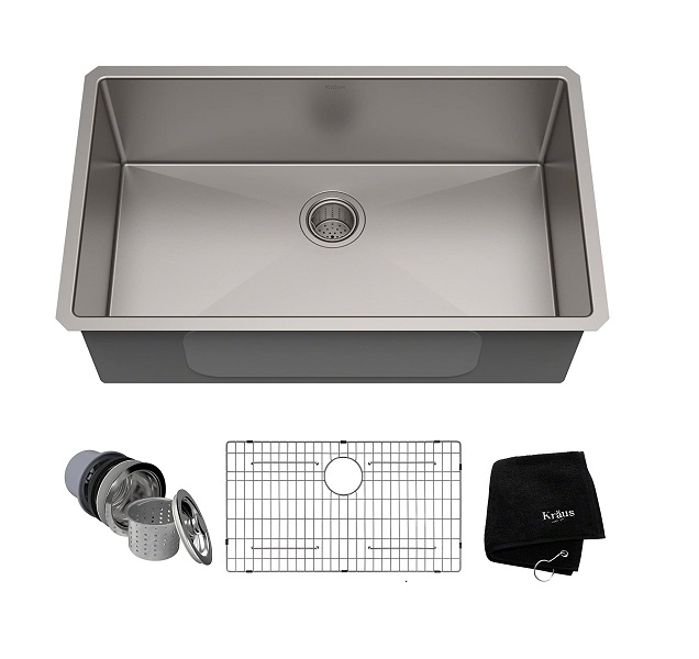 Kraus KHU100-32  32 inch Standart PRO 16 Gauge Undermount Single Bowl Stainless Steel Kitchen Sink