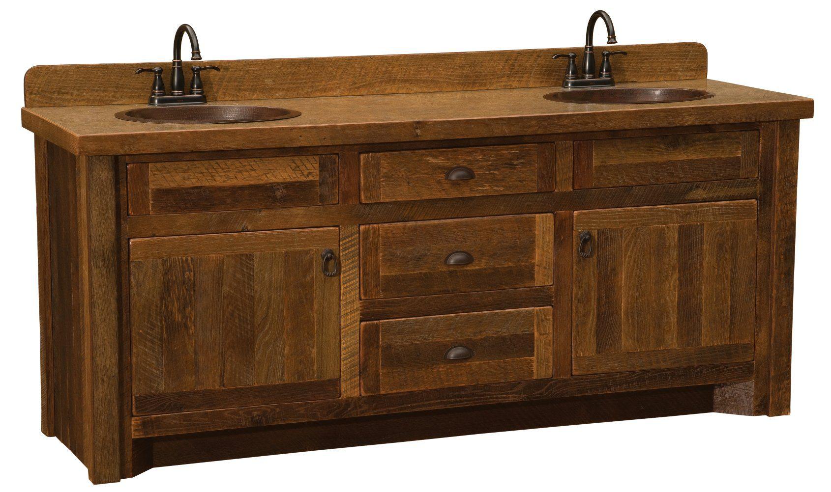 Barnwood vanity with laminate top 5-foot 6-foot double sink vanity 60 inch