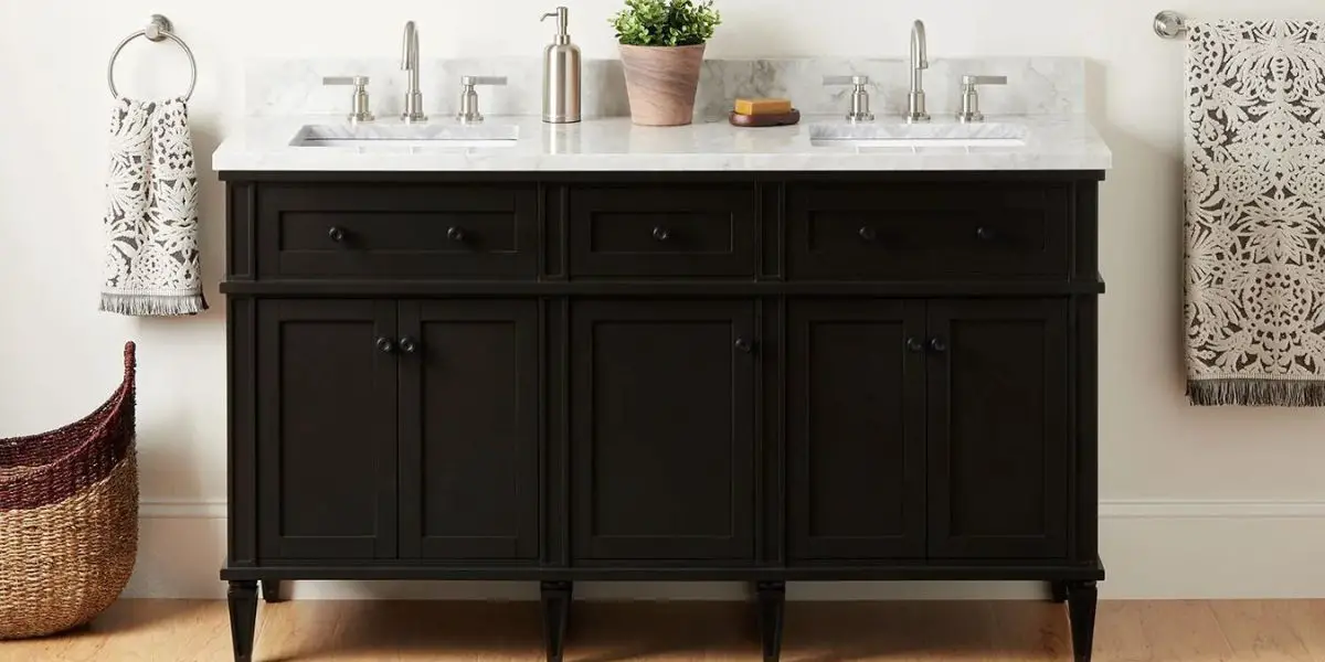 bathroom vanity in charcoal black color