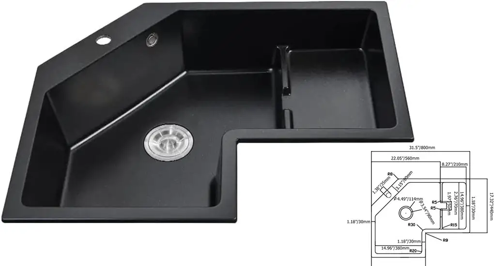 corner kitchen sink layout