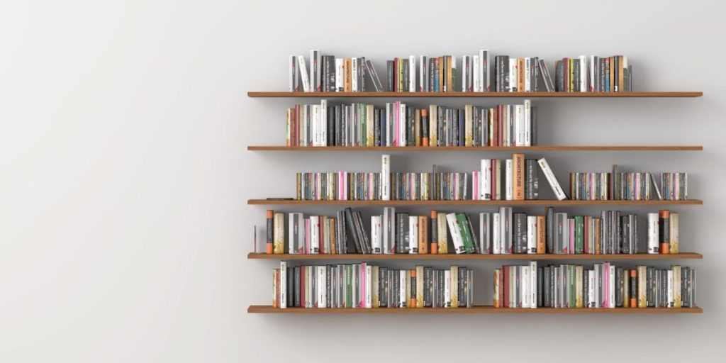 5-tier floating shelves for books