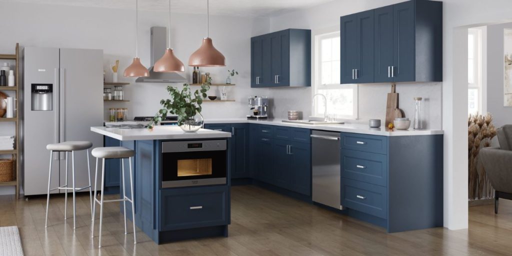 MIdnight blue kitchen cabinet