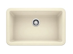 Blanco IKON Farmhouse Apron Front Granite Composite 30 in. Single Bowl Kitchen Sink in Biscuit color