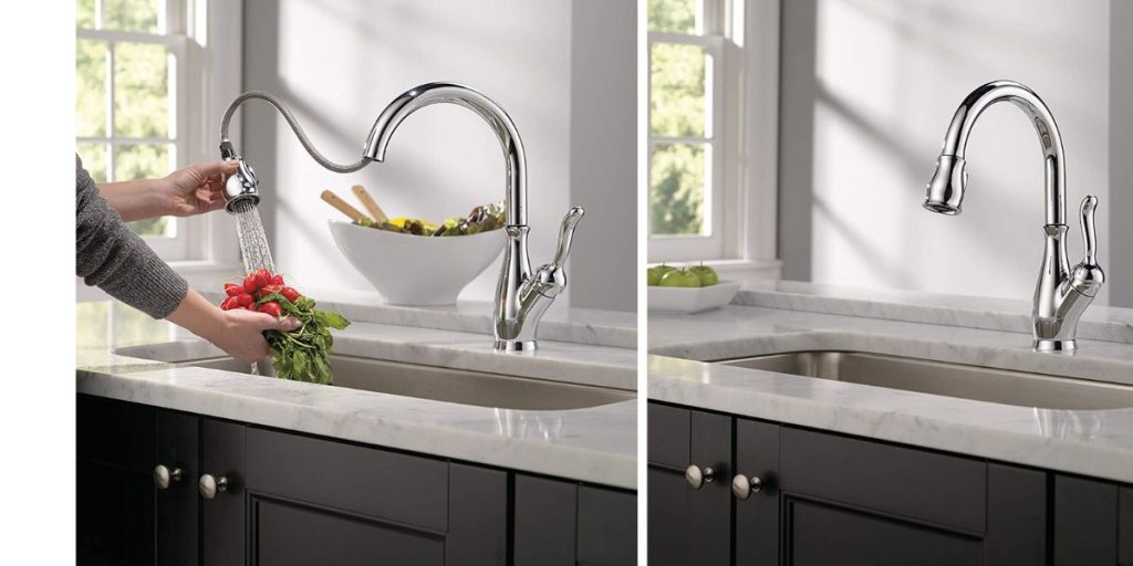 Delta Faucet Leland Pull Down Kitchen Faucet in Chrome color