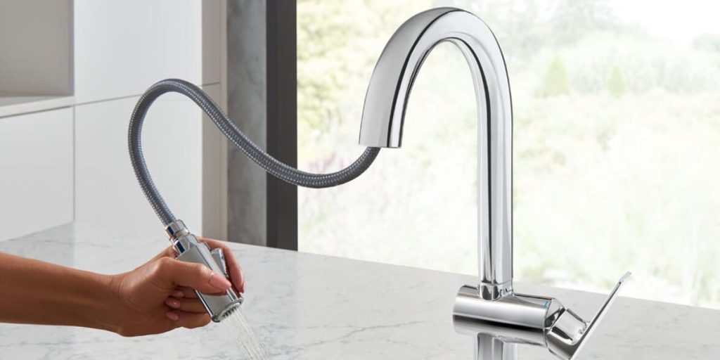 grohe stainless steel kitchen faucet