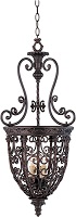 Franklin Iron Works French Scroll Rubbed Bronze Metal Foyer Chandelier