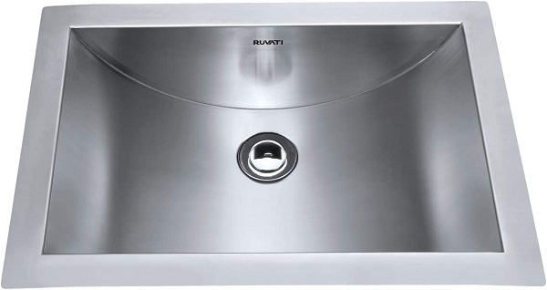 Ruvati 18" x 12" Brushed Stainless Steel Rectangular Bathroom Sink Undermount - RVH6110