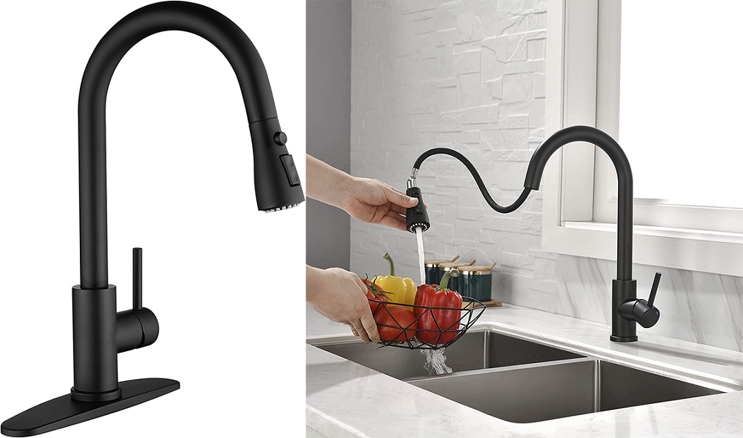 convenient control single-lever handle faucet with pull-out sprayer