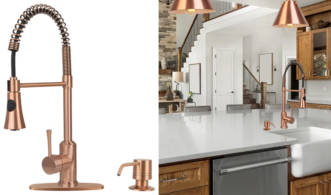 copper accent rustic copper finish faucet