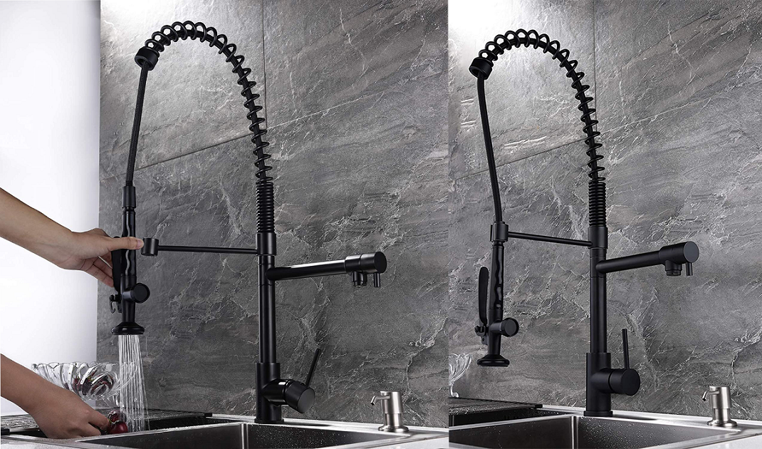 exposed industrial industrial-style faucet with exposed piping