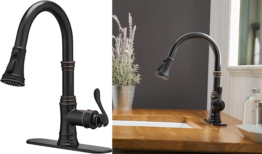 gooseneck ease gooseneck-style faucet with sprayer