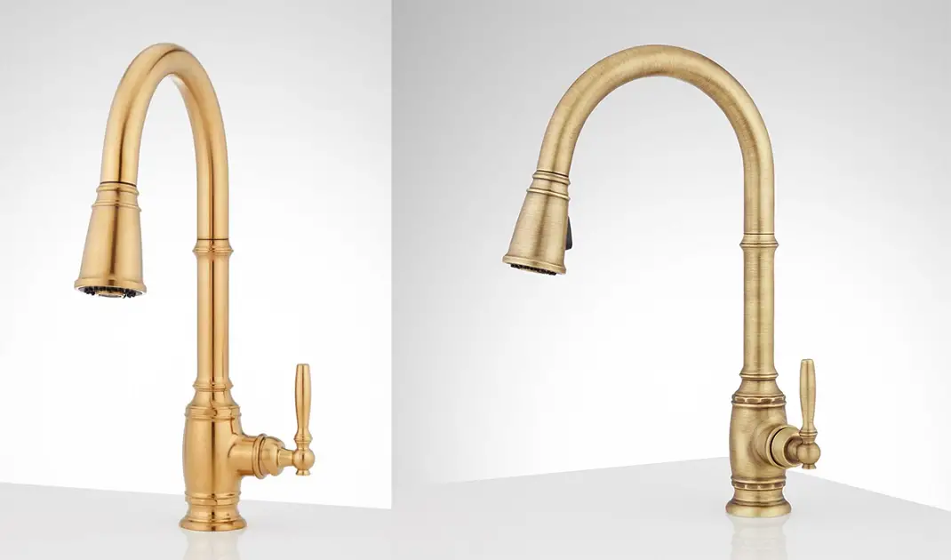 rustic charm aged brass finish faucet