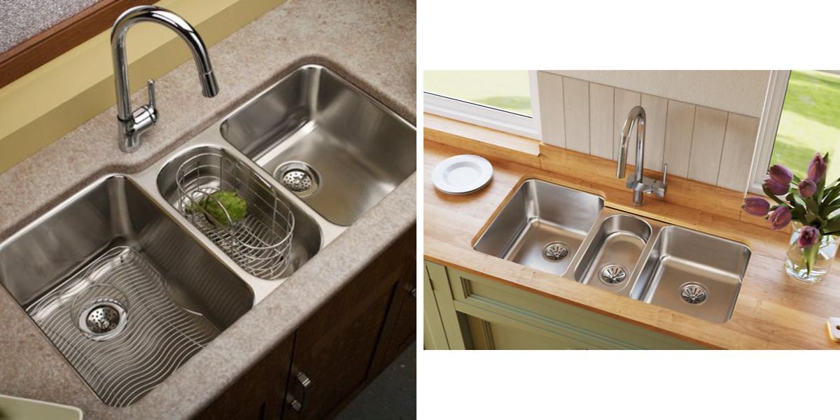 Triple bowl undermount kitchen sink