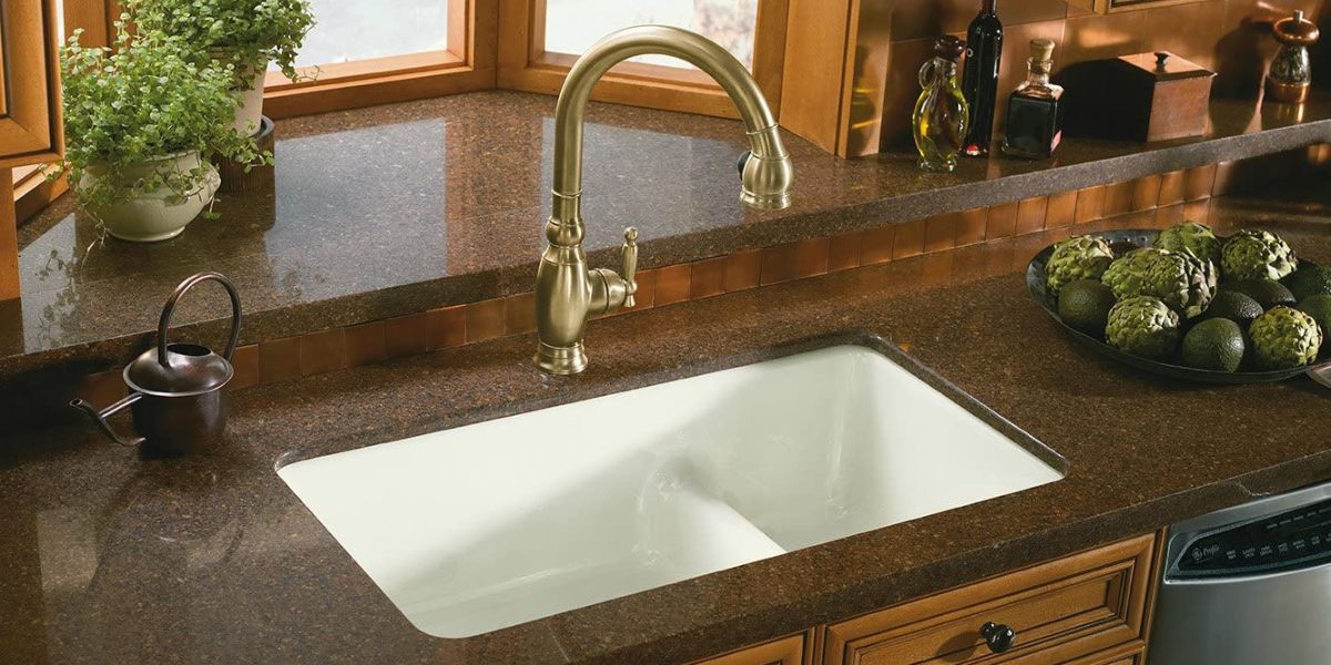 Cast iron undermount kitchen sink with smart divide by KOHLER