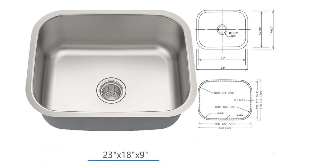 undermount kitchen sink sizes & dimensions