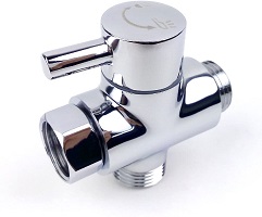 Brass Shower Arm Diverter Valve for Hand Held Showerhead and Fixed Spray Head,G 1/2 3-Way Bathroom Universal Shower System Replacement Part(Polished Chrome)