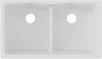 Elkay Quartz Classic ELGDULB3322WH0 White Equal Double Bowl Undermount Sink