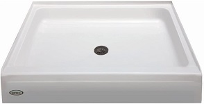 Jacuzzi S364959WH Threshold Tru-Level Acrylic Shower Base in White Finish