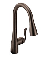 Moen Arbor Oil Rubbed Bronze One-Handle Pulldown Kitchen Faucet with Power Boost and Reflex, 7594ORB