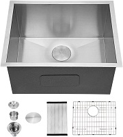 Stainless Utility Sink 24 Inch - Sarlai 24x18x12 Inch Laundry Sink Undermount Deep Single Bowl16 Gauge Stainless Steel Kitchen Sink Laundry Room Sink Basin