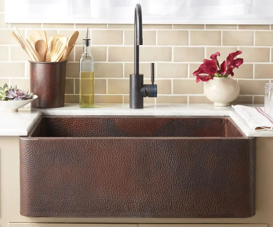 aged copper sink