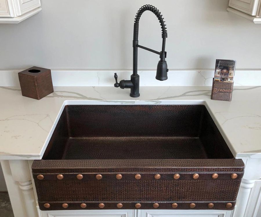bronze copper single bowl kitchen sink