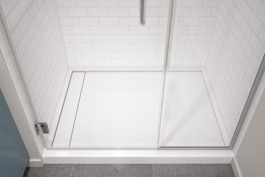 threshold Installation of linear shower drain